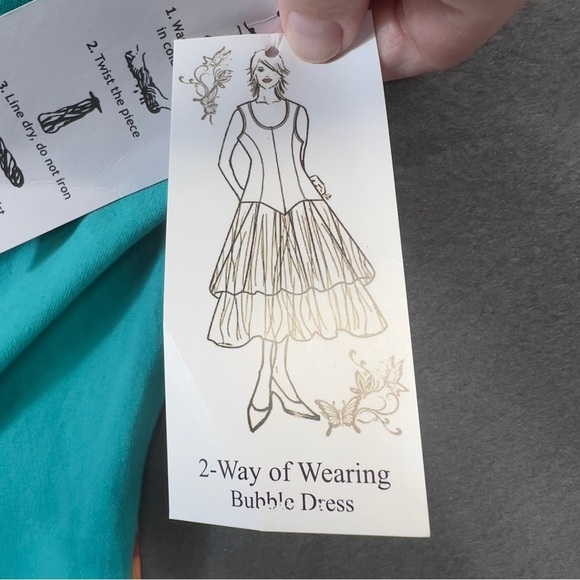 Nwt turquoise floral xl Dalin floral womens dress 2 way wear - Picture 9 of 13